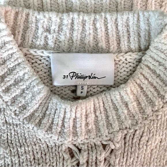 3.1 PHILLIP LIM Cream Sleeveless Sweater with Side Ties Women’s SZ Small Petite - Picture 2 of 9